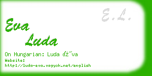 eva luda business card